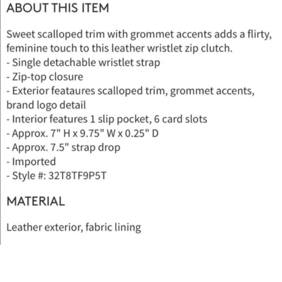 Michael Kors Scalloped Navy Leather Wristlet - Picture 9 of 11